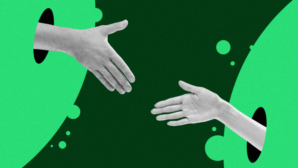 Reaching out for a handshake