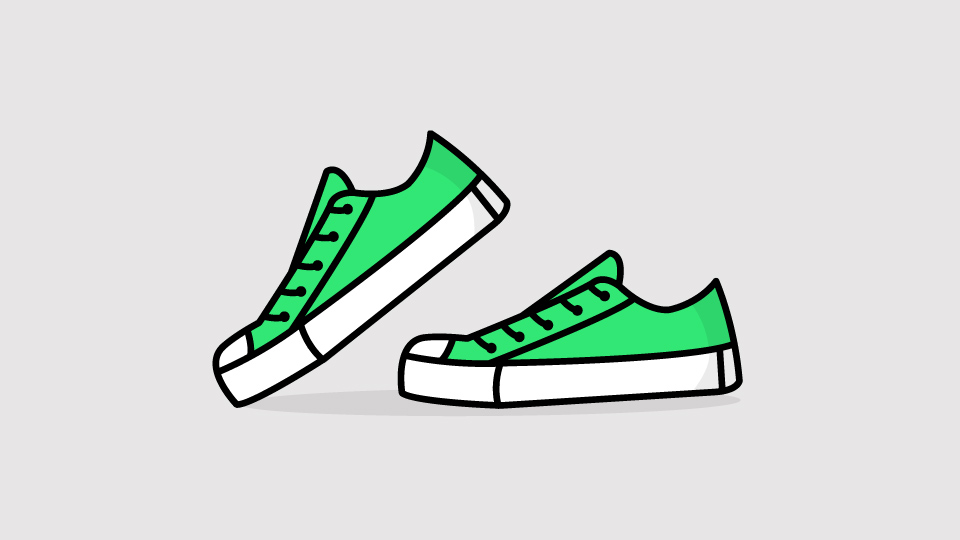 A pair of green shoes.