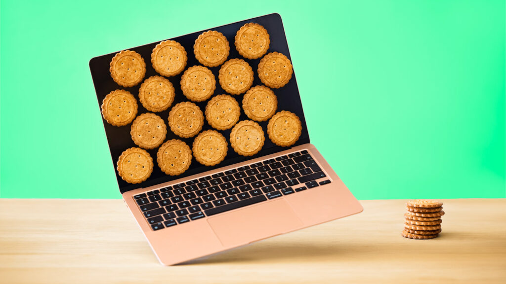 Cookies on a laptop screen