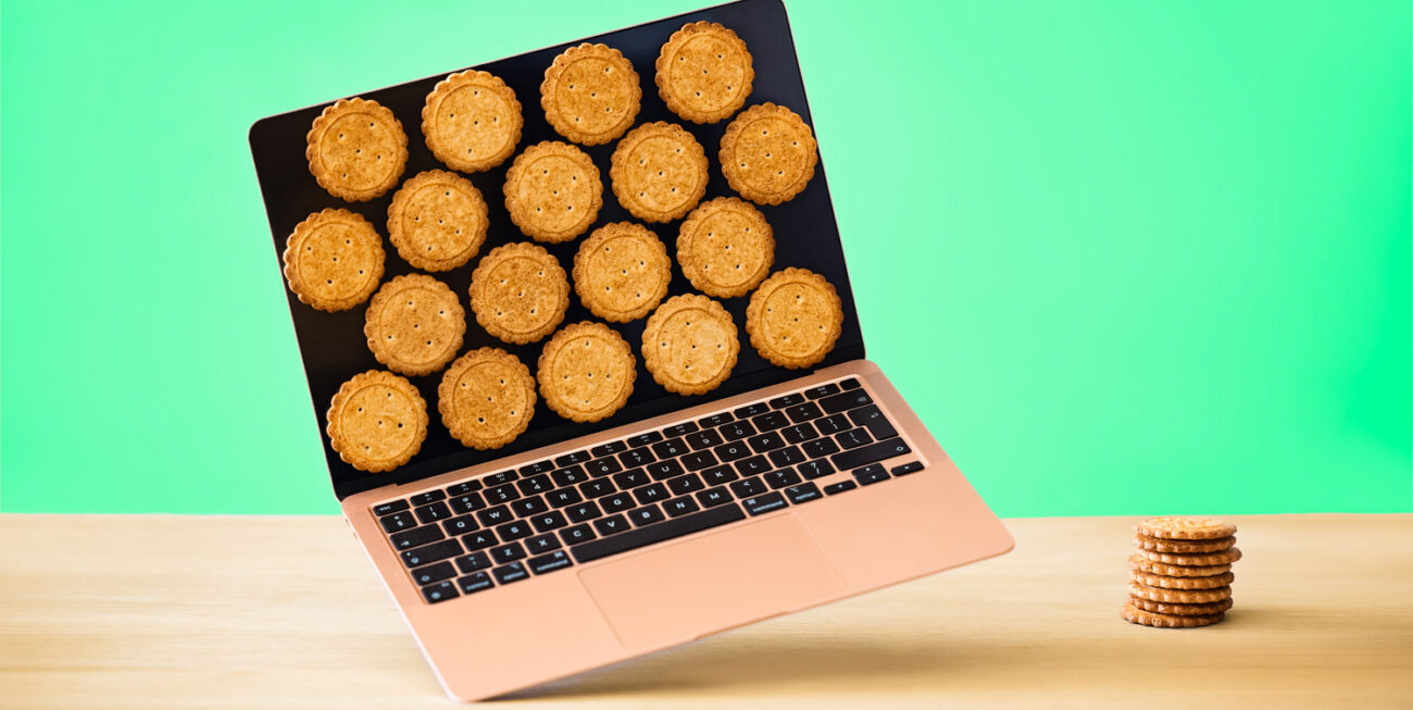Cookies on a laptop screen