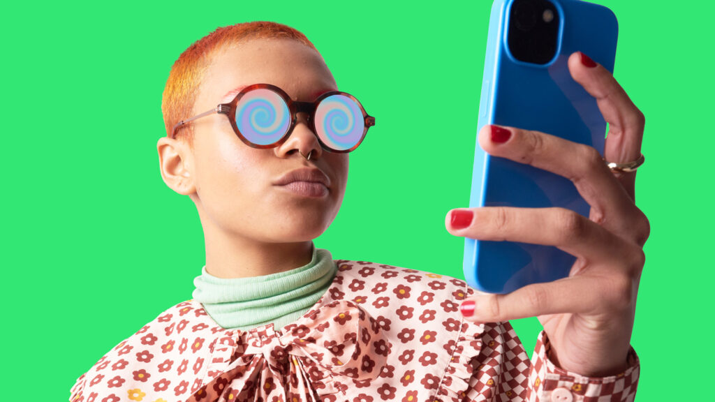 Person being hypnotized by their phone