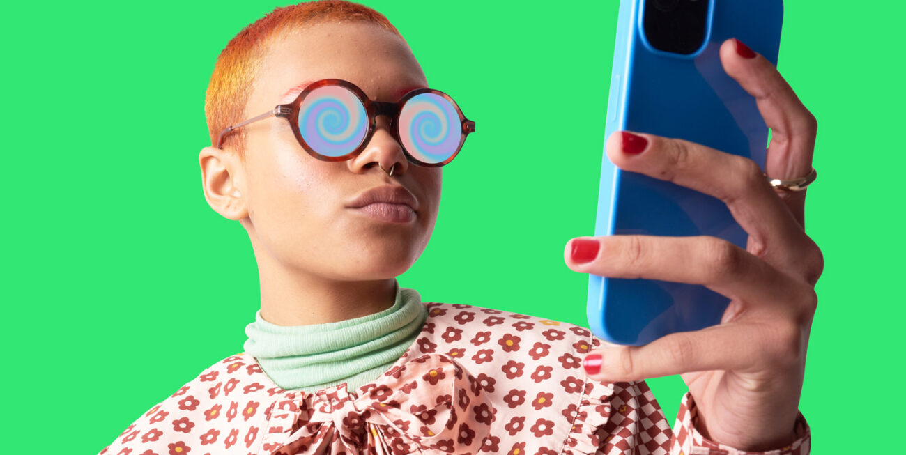 Person being hypnotized by their phone