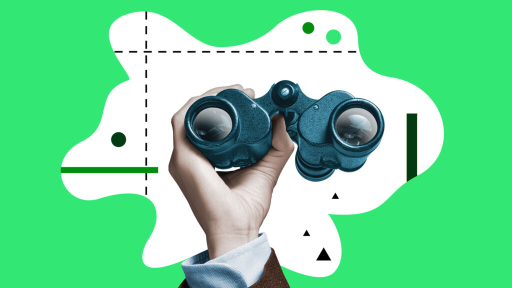 Hands holding binoculars