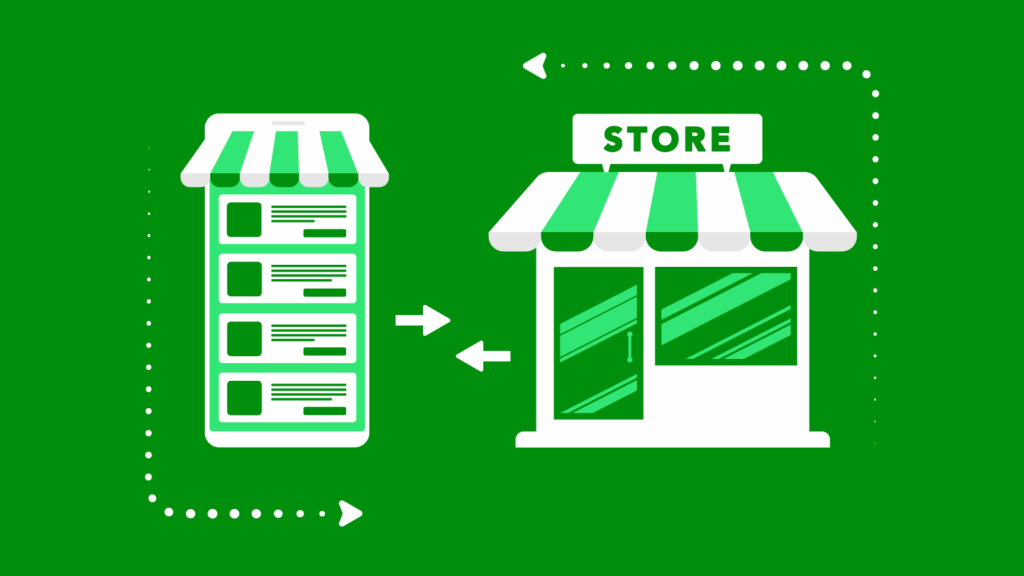 Online store relationship with brick and mortar store