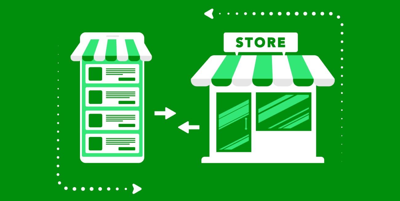 Online store relationship with brick and mortar store
