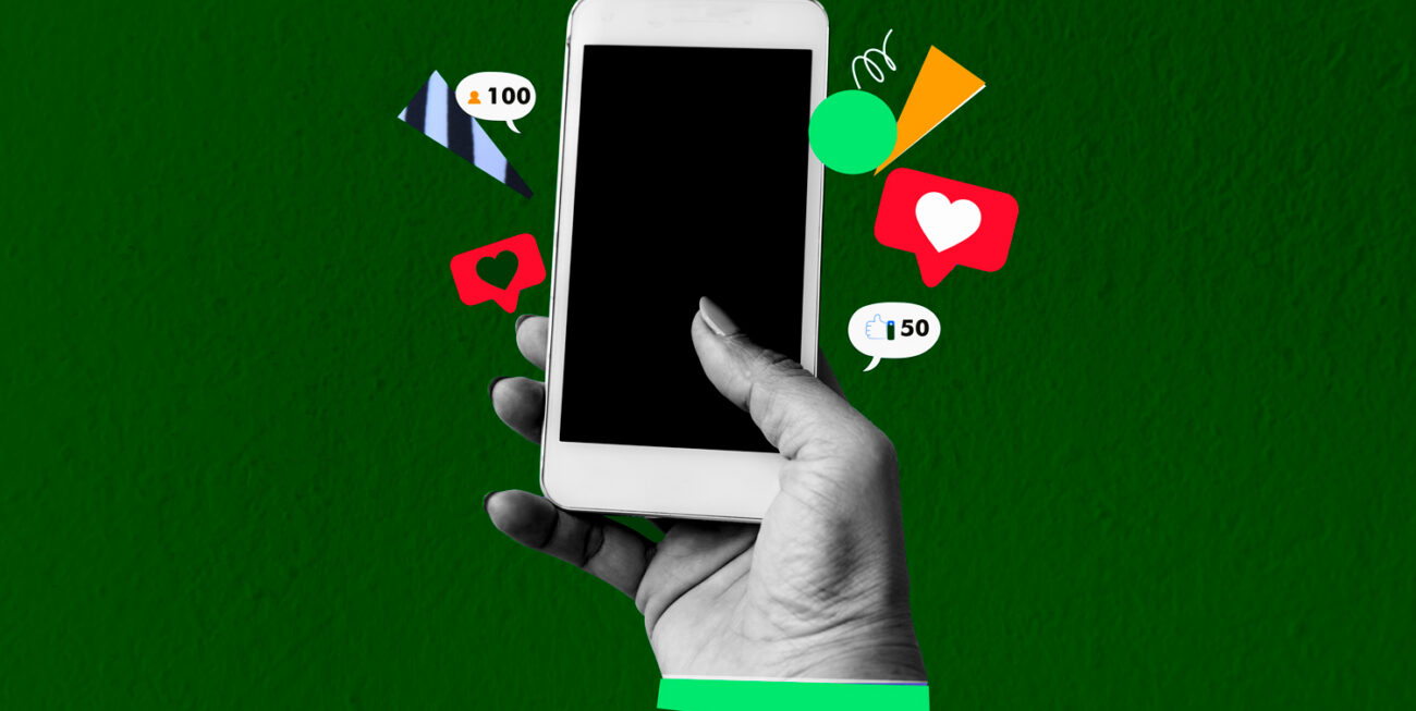 Composite Image, Hand, Heart Shape, Internet, Mobile Phone, Retro and vintage