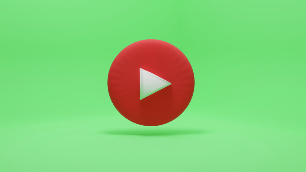 3D rendering of a youtube video play button