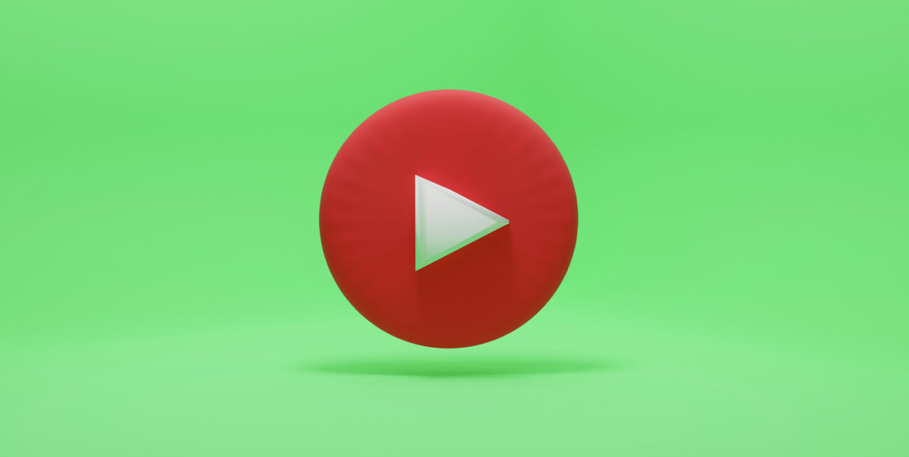 3D rendering of a youtube video play button