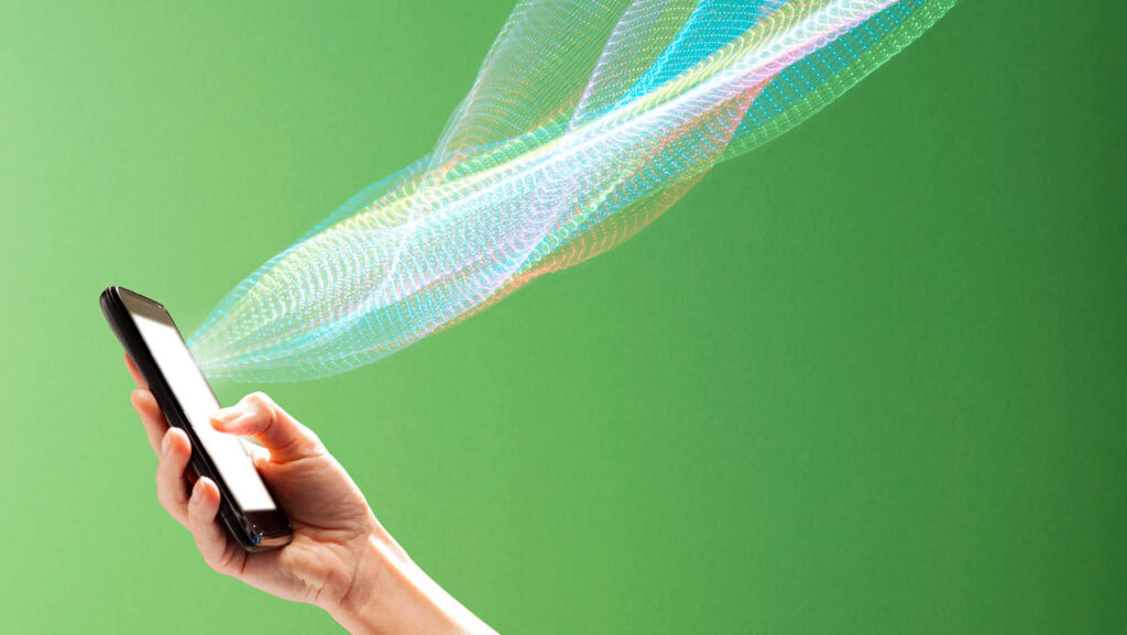 Mobile phone connecting to the internet