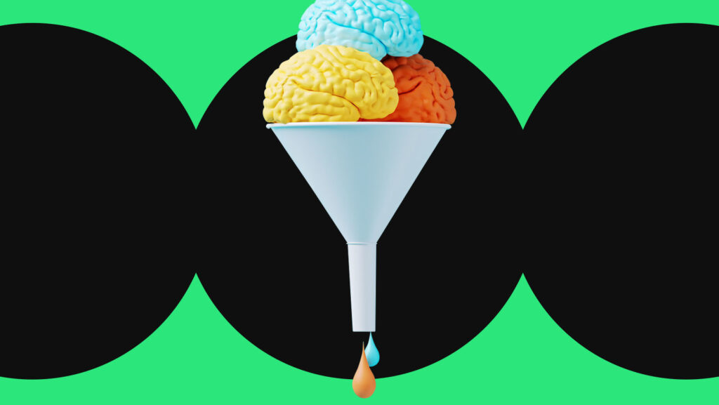 Ice cream in a funnel