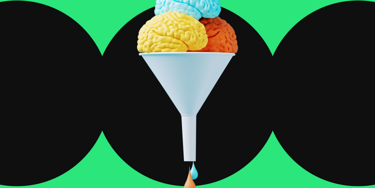 Ice cream in a funnel