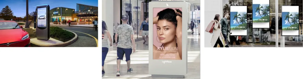 multiple images representing digital advertising screens