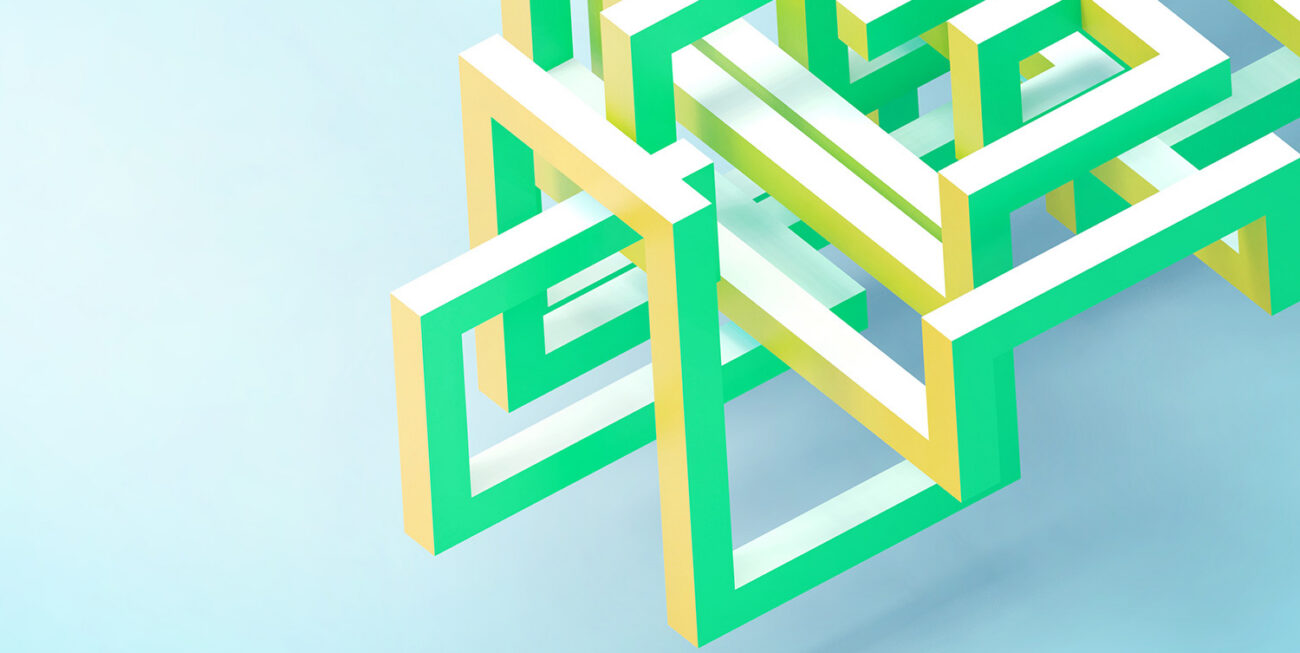 Green and yellow geometric structure