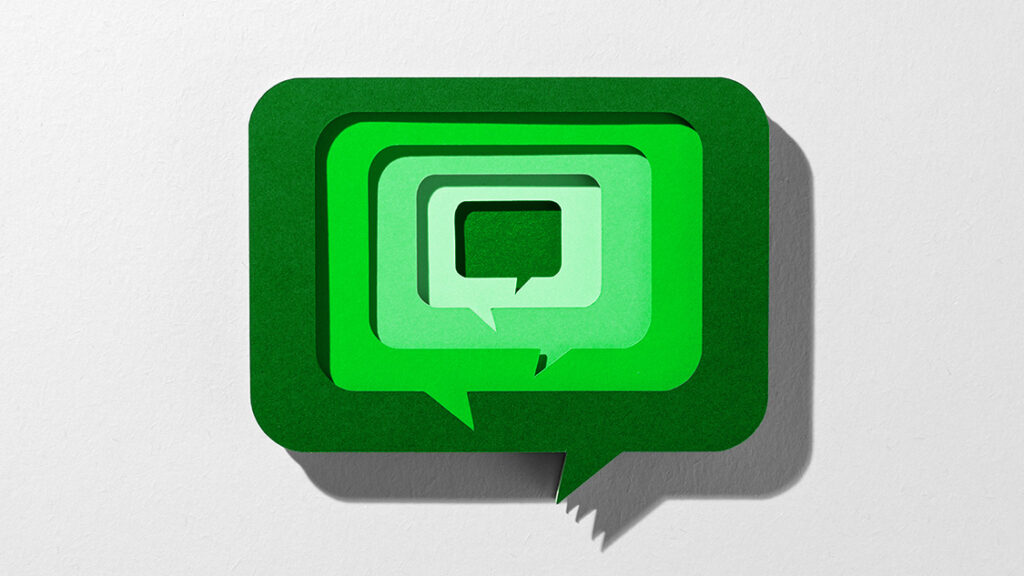 Text bubble inside of multiple text bubbles