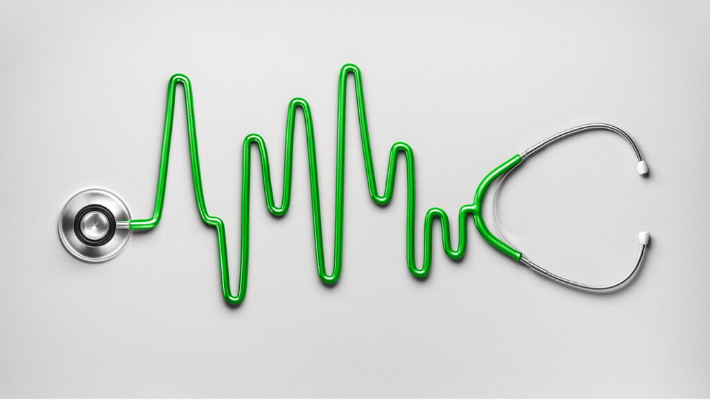 Health vitals represented by a stethoscope