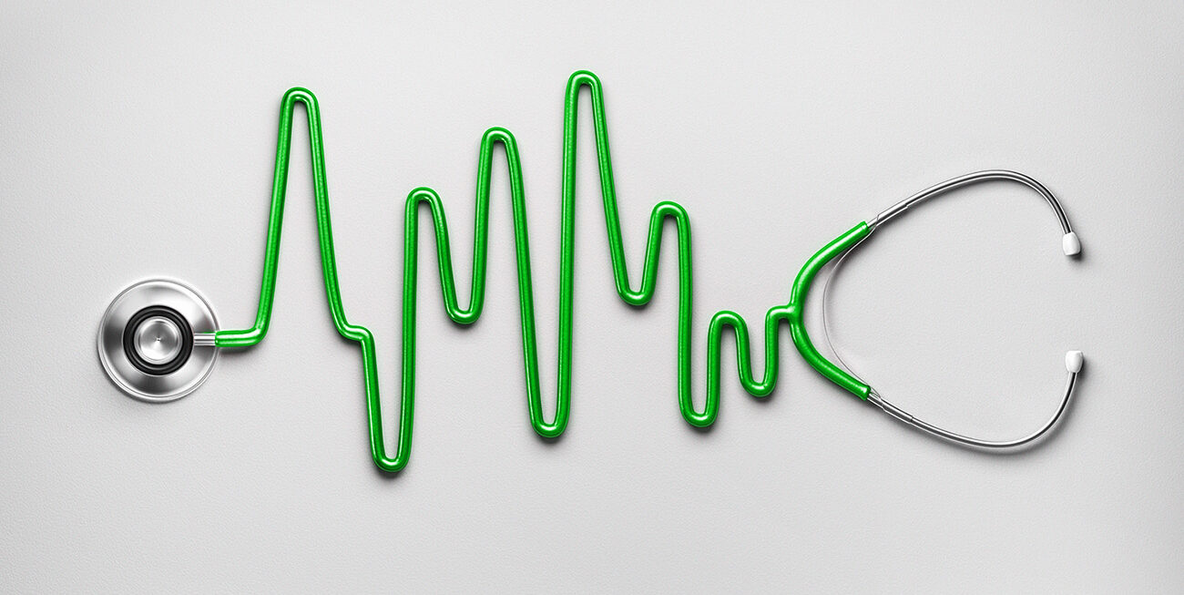 Health vitals represented by a stethoscope