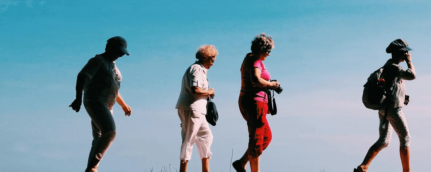 Group of women walking outdoors
