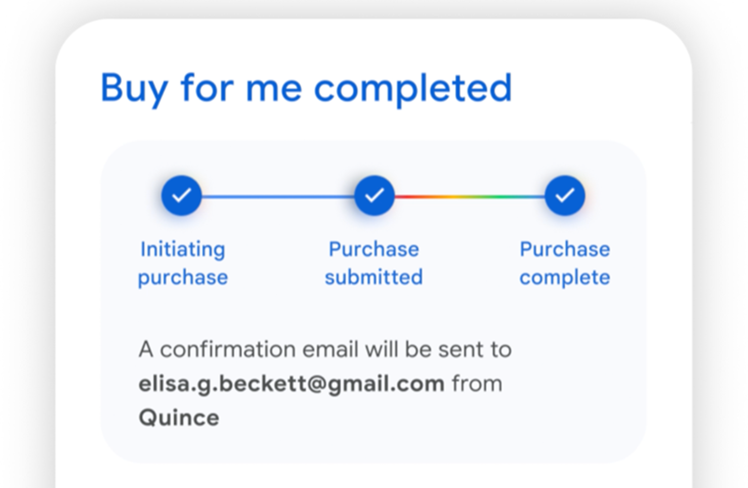 Screenshot of Google Buy For Me completion dialog box