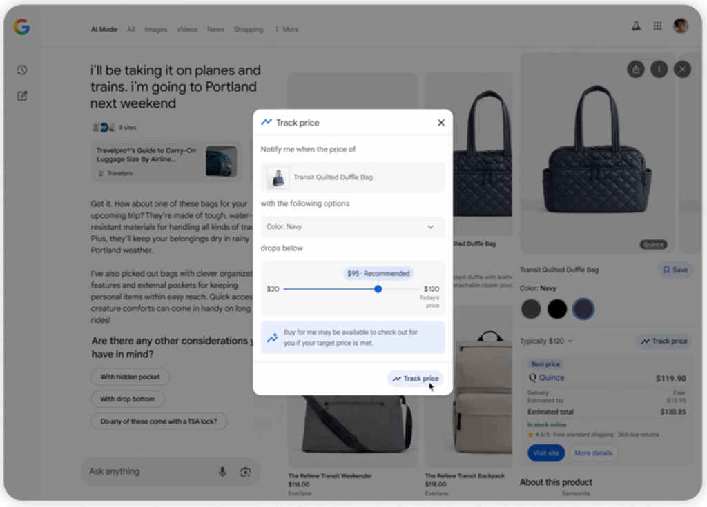 Screenshot of Google Virtual Try On feature
