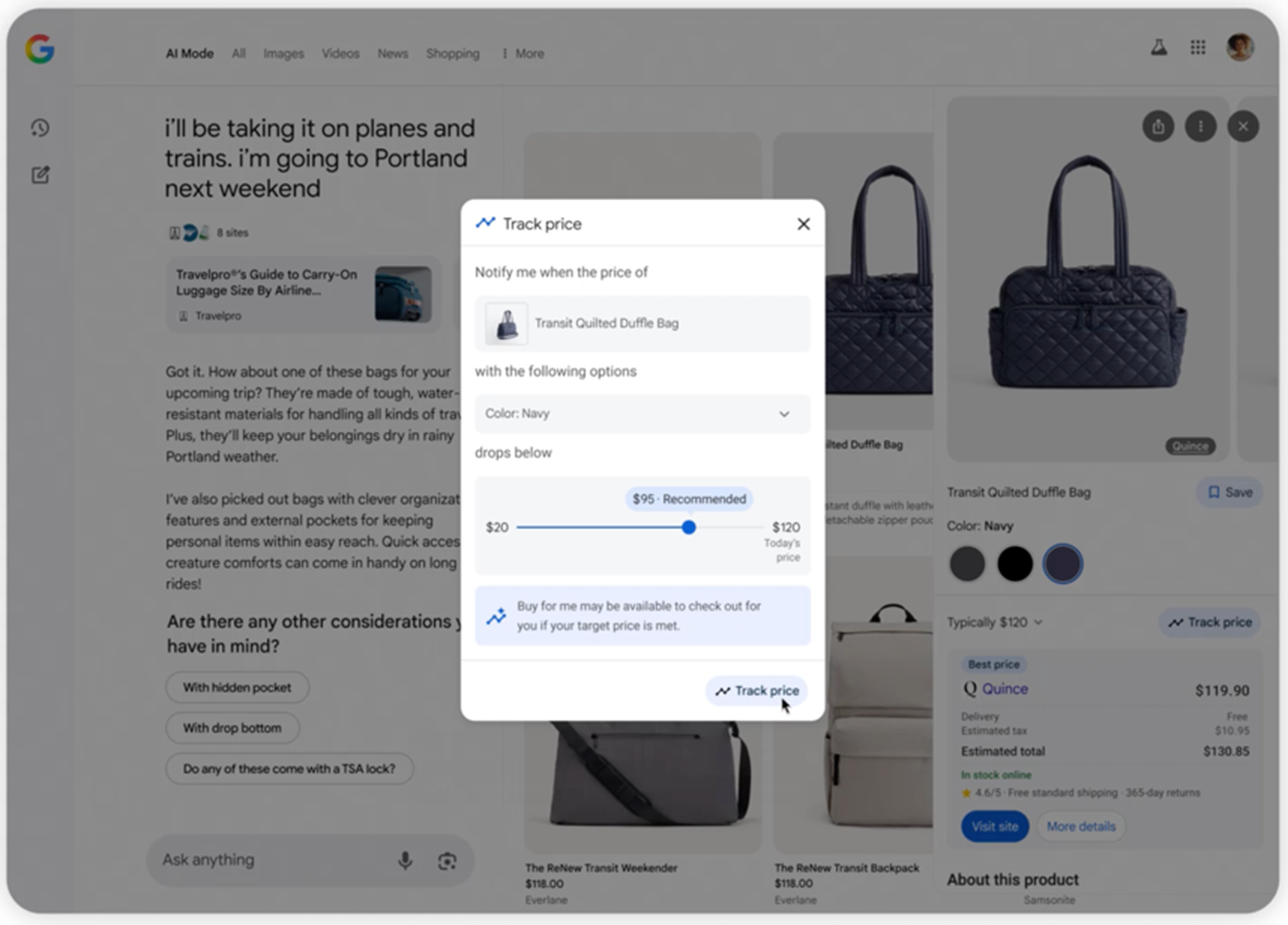 Screenshot of Google Virtual Try On feature