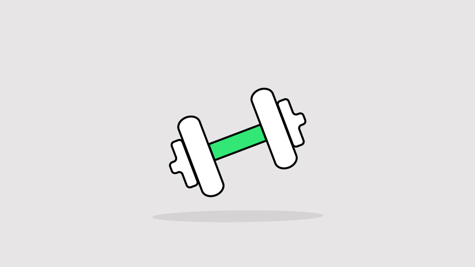 An illustration on an unbalanced dumbbell.