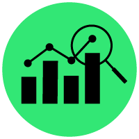 A bar and line graph being magnified A bar and line graph being magnified