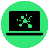 A connected design web on a laptop screen A connected design web on a laptop screen